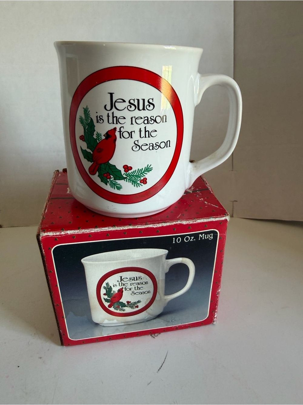 Jesus Is The Reason For The Season Holiday Mug - White & Red